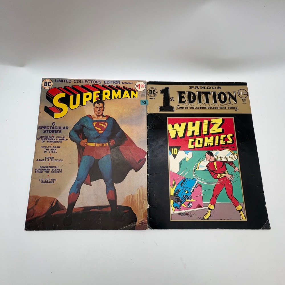 DC Comics Superman C-31 & Whiz Comics F-4 Treasury Edition 1974 Reprints Lot